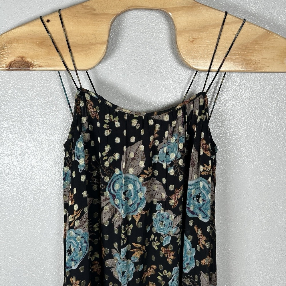 Natural Life The Alice Floral Metallic Maxi Dress Womens‎ XS Sleeveless Tiered - Picture 2 of 10